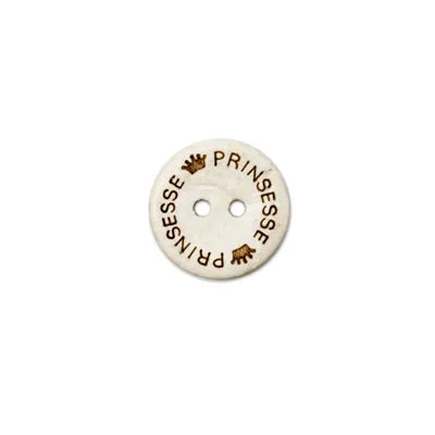 Treknapp med tekst. 15 mm. Prinesesse.